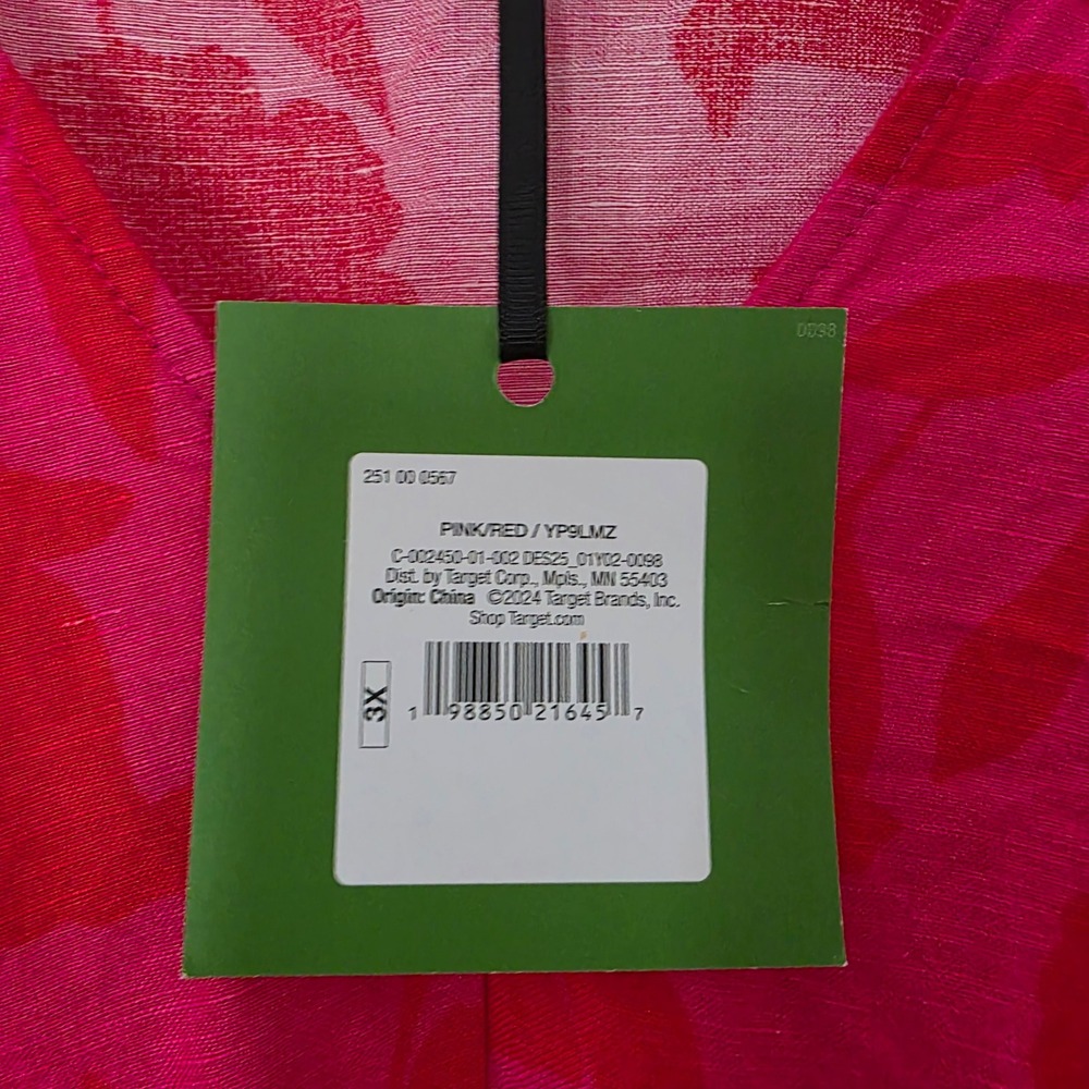 Kate Spade New York Target Pink Red Floral V-Neck Midi Dress 3X NWT Soft Girl - Picture 9 of 9